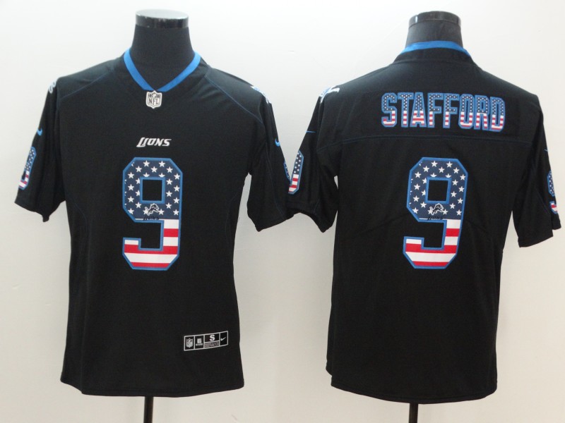Nike Lions 9 Matthew Stafford Black USA Flag Fashion Color Rush Limited Jersey Nike Lions 9 Matthew Stafford Black USA Flag Fashion Color Rush Limited Jersey