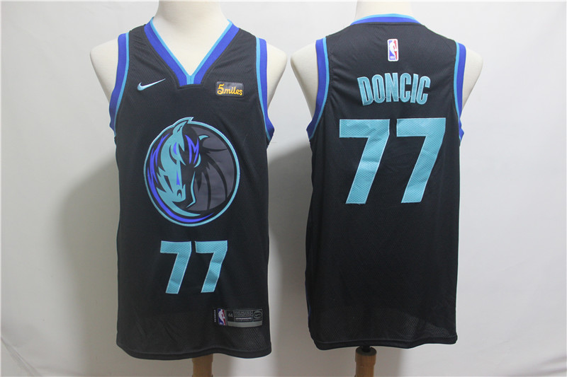 Nike Mavericks 77 Luka Doncic Black 2018-19 City Edition Nike Swingman Jersey