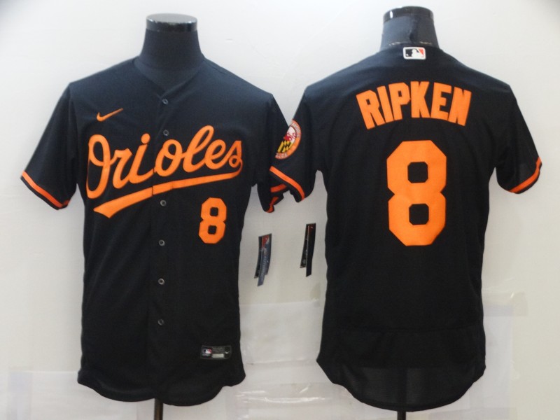 Nike Men's Baltimore Orioles #8 Cal Ripken Jr Black Authentic Player MLB Jersey