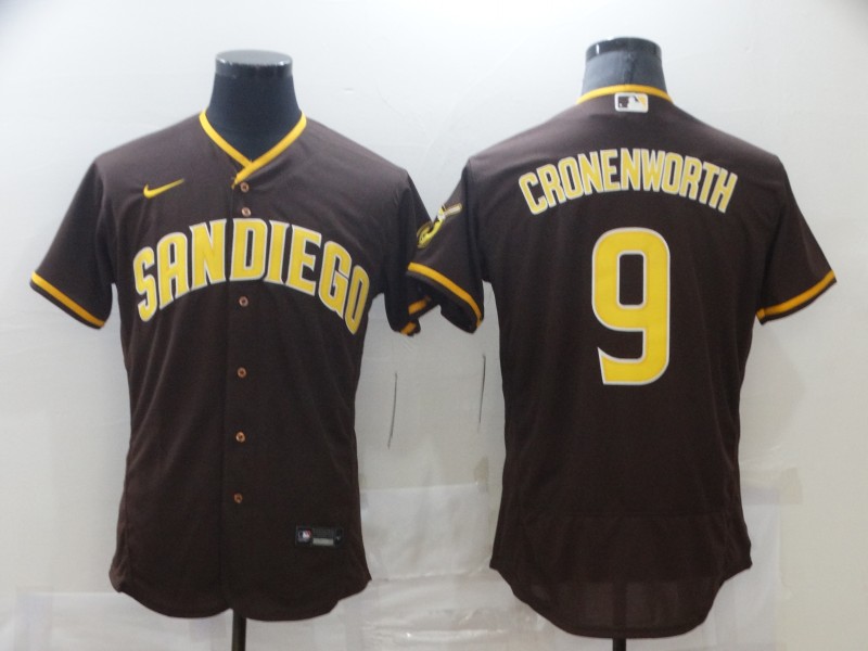 Nike Men's San Diego Padres #9 CRONENWORTH Brown Tan Authentic Alternate Player Jersey