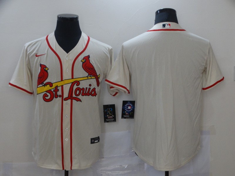 Nike Men's St. Louis Cardinals Cream Stitched MLB Blank Cool Base Nike Jersey Nike Men's St. Louis Cardinals Cream Stitched MLB Blank Cool Base Nike Jersey
