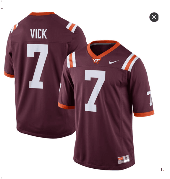 Nike Men's Virginia Tech Hokies 7 Michael Vick  Maroon Replica College Alumni Jersey