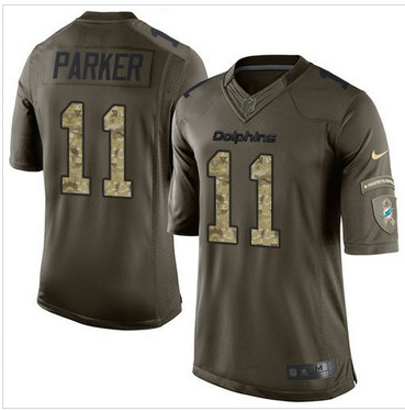 Nike Miami Dolphins #11 DeVante Parker Green Men's Stitched NFL Limited Salute to Service Jersey