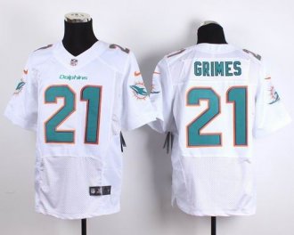 Nike Miami Dolphins #21 Brent Grimes White Men's Stitched NFL New Elite Jersey