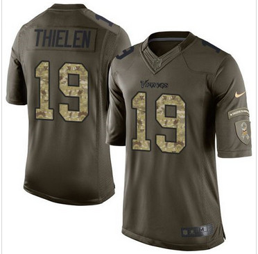 Nike Minnesota Vikings #19 Adam Thielen Green Men's Stitched NFL Limited Salute to Service Jersey Nike Minnesota Vikings #19 Adam Thielen Green Men's Stitched NFL Limited Salute to Service Jersey