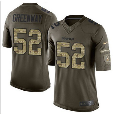 Nike Minnesota Vikings #52 Chad Greenway Green Men's Stitched NFL Limited Salute to Service Jersey Nike Minnesota Vikings #52 Chad Greenway Green Men's Stitched NFL Limited Salute to Service Jersey