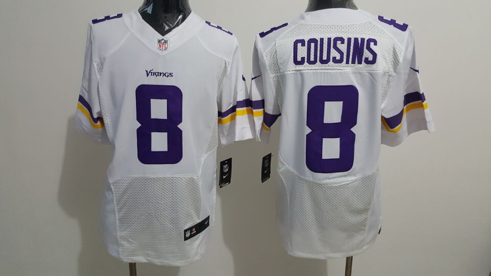 Nike Minnesota Vikings #8 Kirk Cousins White Men's Stitched NFL Elite Jersey Nike Minnesota Vikings #8 Kirk Cousins White Men's Stitched NFL Elite Jersey