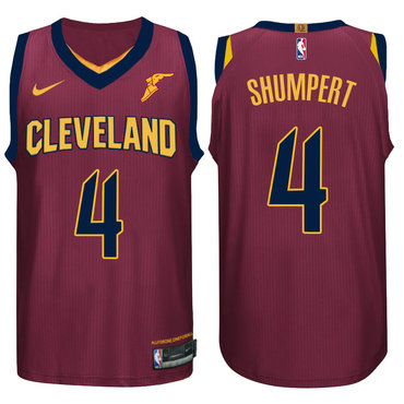 Nike NBA Cleveland Cavaliers #4 Iman Shumpert Jersey 2017 18 New Season Wine Red Jersey