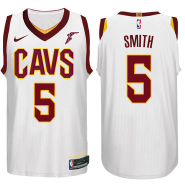 Nike NBA Cleveland Cavaliers #5 J.R. Smith Jersey 2017 18 New Season White Jersey