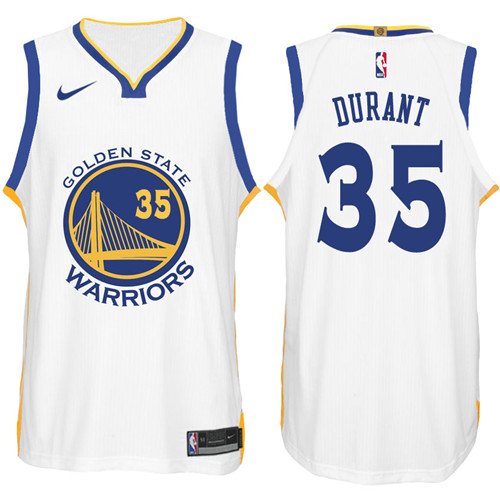 Nike NBA Golden State Warriors #35 Kevin Durant Jersey 2017 18 New Season White Jersey