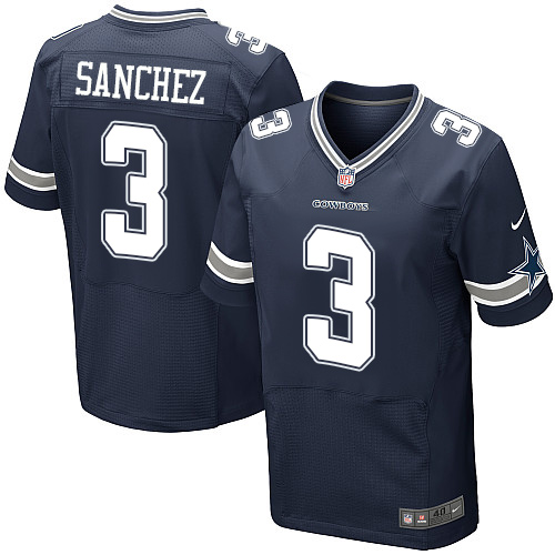Nike NFL Dallas Cowboys #3 Mark Sanchez Navy Blue Elite Jersey