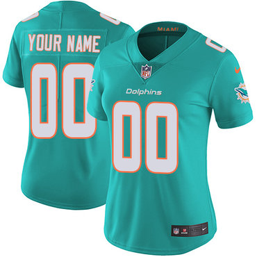Nike NFL Miami Dolphins Vapor Untouchable Customized Elite Aqua Green Home Women's Jersey