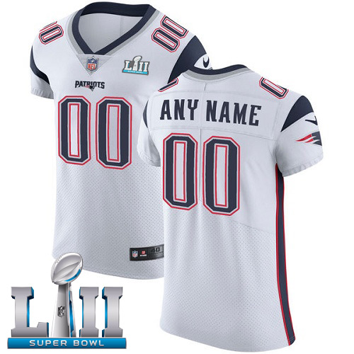 Nike NFL New England Patriots Vapor Untouchable Customized Super Bowl LII Elite White Road Men's Jersey Nike NFL New England Patriots Vapor Untouchable Customized Super Bowl LII Elite White Road Men's Jersey