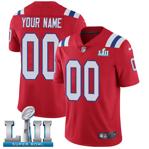 Nike NFL New England Patriots Vapor Untouchable Customized Super Bowl LII Limited Red Alternate Men's Jersey Nike NFL New England Patriots Vapor Untouchable Customized Super Bowl LII Limited Red Alternate Men's Jersey