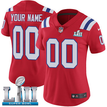 Nike NFL New England Patriots Vapor Untouchable Customized Super Bowl LII Limited Red Alternate Women's Jersey Nike NFL New England Patriots Vapor Untouchable Customized Super Bowl LII Limited Red Alternate Women's Jersey