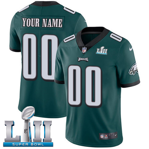 Nike NFL Philadelphia Eagles Vapor Untouchable Customized Super Bowl LII Limited Midnight Green Home Youth Jersey Nike NFL Philadelphia Eagles Vapor Untouchable Customized Super Bowl LII Limited Midnight Green Home Youth Jersey