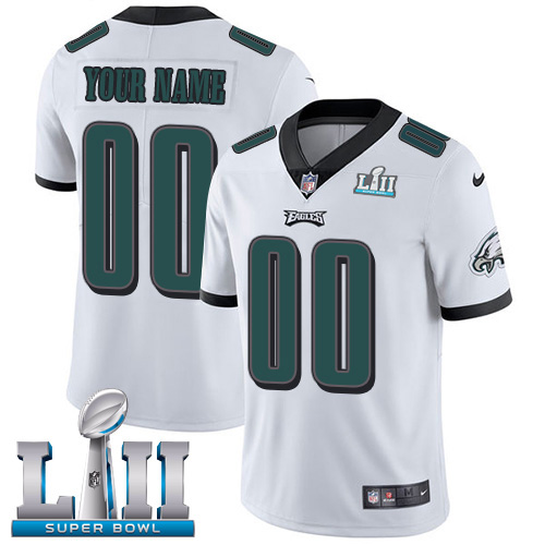 Nike NFL Philadelphia Eagles Vapor Untouchable Customized Super Bowl LII Limited White Road Men's Jersey