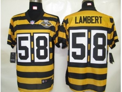 NEW NFL Pittsburgh Steelers #58 Lambert Yellow 80TH Throwback jerseys ( Elite )