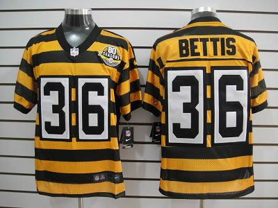 NEW NFL Pittsburgh Steelers 36 Bettis Yellow 80TH Throwback jerseys (Elite)