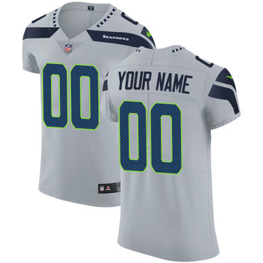 Nike NFL Seattle Seahawks Customized Elite Grey Alternate Men's Jersey Nike NFL Seattle Seahawks Customized Elite Grey Alternate Men's Jersey