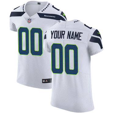 Nike NFL Seattle Seahawks Customized Elite White Road Men's Jersey Nike NFL Seattle Seahawks Customized Elite White Road Men's Jersey