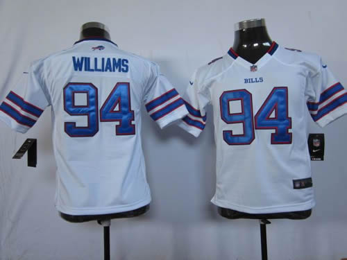 NEW NFL Youth Buffalo Bills 94 Williams White Jerseys