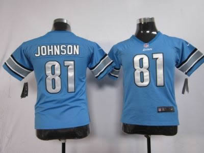 NEW NFL Youth Detroit Lions #81 Calvin Johnson Blue Jerseys