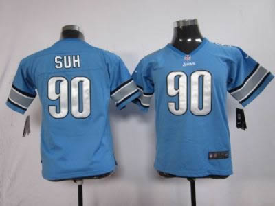 NEW NFL Youth Detroit Lions #90 Ndamukong Suh Blue Jerseys