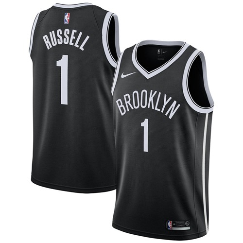 Nike Nets #1 D'Angelo Russell Black NBA Swingman Icon Edition Jersey