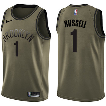 Nike Nets #1 D'Angelo Russell Green Salute to Service NBA Swingman Jersey