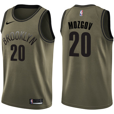 Nike Nets #20 Timofey Mozgov Green Salute to Service NBA Swingman Jersey