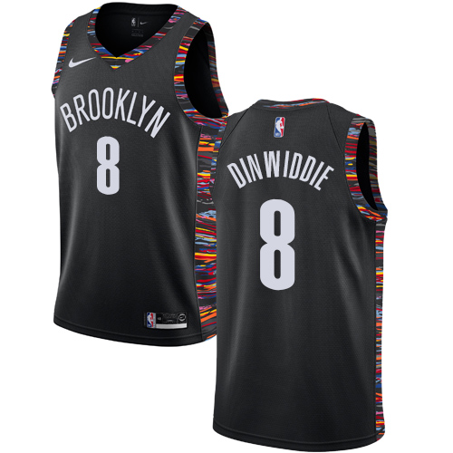 Nike Nets #8 Spencer Dinwiddie Black NBA Swingman City Edition 2018 19 Jersey