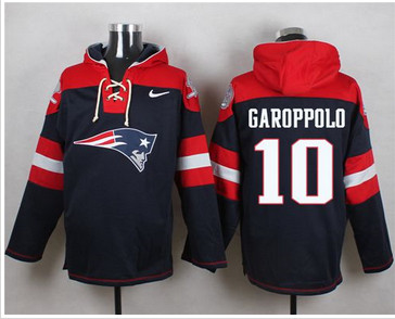 Nike New England Patriots #10 Jimmy Garoppolo Navy Blue Player Pullover NFL Hoodie