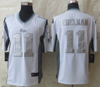 Nike New England Patriots #11 Julian Edelman White NFL Limited Platinum Jersey