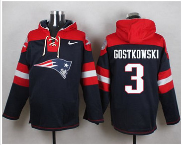 Nike New England Patriots #3 Stephen Gostkowski Navy Blue Player Pullover NFL Hoodie Nike New England Patriots #3 Stephen Gostkowski Navy Blue Player Pullover NFL Hoodie