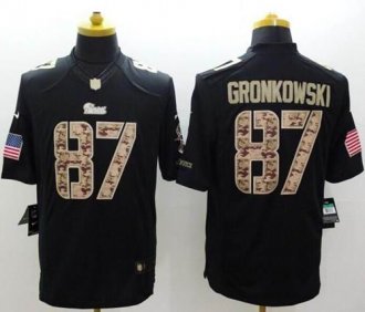 Nike New England Patriots #87 Rob Gronkowski Black NFL Limited Salute to service jersey