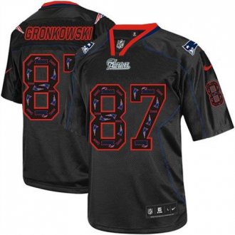 Nike New England Patriots #87 Rob Gronkowski New Lights Out Black NFL Elite Jersey