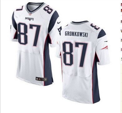 Nike New England Patriots #87 Rob Gronkowski White Men's Stitched NFL New Elite Jersey