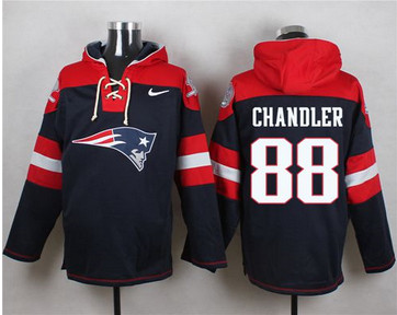 Nike New England Patriots #88 Scott Chandler Navy Blue Player Pullover NFL Hoodie