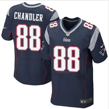 Nike New England Patriots #88 Scott Chandler Navy Blue Team Color Men's Stitched NFL Elite Jersey