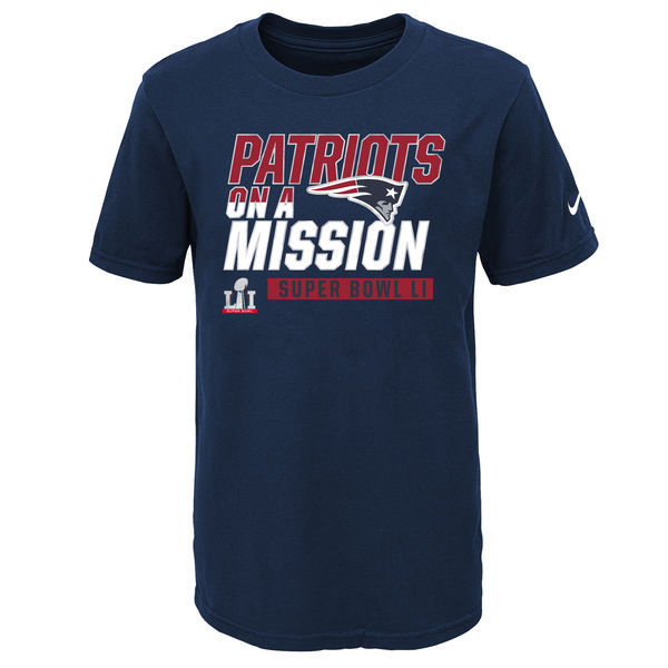 Nike New England Patriots Navy 2017 Super Bowl LI Men's T-Shirt Nike New England Patriots Navy 2017 Super Bowl LI Men's T-Shirt
