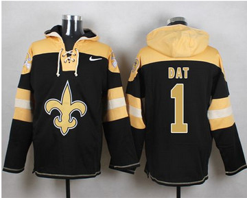 Nike New Orleans Saints #1 Who Dat Black Player Pullover NFL Hoodie Nike New Orleans Saints #1 Who Dat Black Player Pullover NFL Hoodie