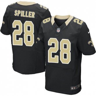 Nike New Orleans Saints #28 C.J. Spiller Black Team Color Men's Stitched NFL Elite Jersey