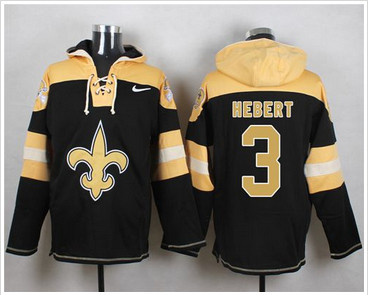 Nike New Orleans Saints #3 Bobby Hebert Black Player Pullover NFL Hoodie Nike New Orleans Saints #3 Bobby Hebert Black Player Pullover NFL Hoodie