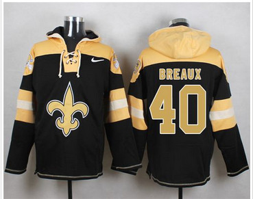 Nike New Orleans Saints #40 Delvin Breaux Black Player Pullover NFL Hoodie Nike New Orleans Saints #40 Delvin Breaux Black Player Pullover NFL Hoodie