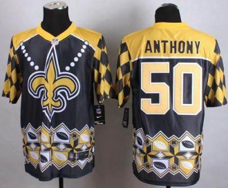 Nike New Orleans Saints #50 Stephone Anthony Black Men's Stitched NFL Elite Noble Fashion jersey
