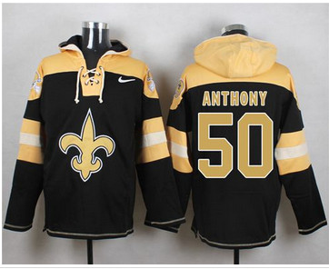 Nike New Orleans Saints #50 Stephone Anthony Black Player Pullover NFL Hoodie Nike New Orleans Saints #50 Stephone Anthony Black Player Pullover NFL Hoodie