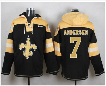 Nike New Orleans Saints #7 Morten Andersen Black Player Pullover NFL Hoodie Nike New Orleans Saints #7 Morten Andersen Black Player Pullover NFL Hoodie