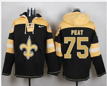 Nike New Orleans Saints #75 Andrus Peat Black Player Pullover NFL Hoodie Nike New Orleans Saints #75 Andrus Peat Black Player Pullover NFL Hoodie