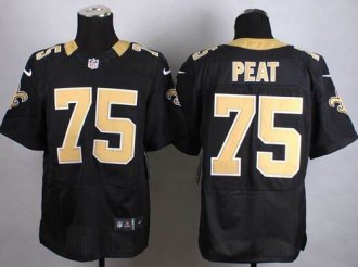 Nike New Orleans Saints #75 Andrus Peat Black Team Color Men's Stitched NFL Elite Jersey Nike New Orleans Saints #75 Andrus Peat Black Team Color Men's Stitched NFL Elite Jersey